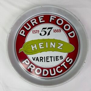 Vintage 1983 Heinz 57 Pure Food Products Metal Serving Tray 13 Inch Round Tin